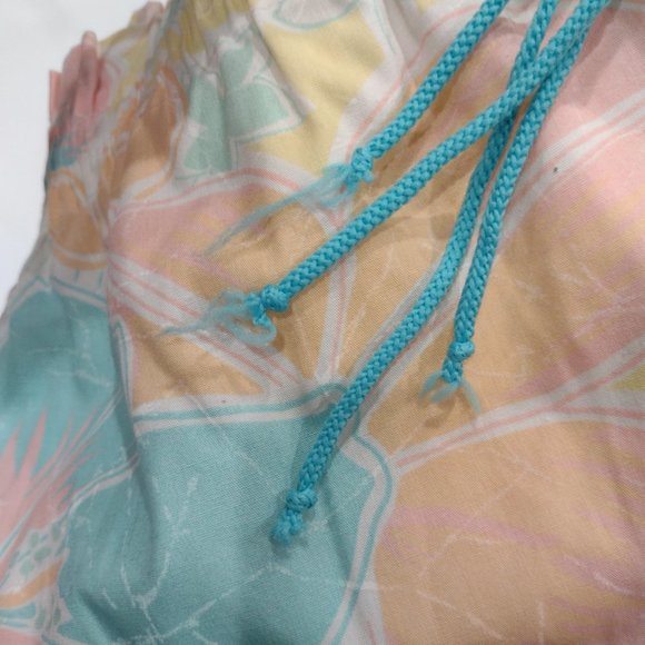 Vintage Shorts Hawaiian Paper Bag Drawstring 34 Gino Parati - Picture 5 of 5